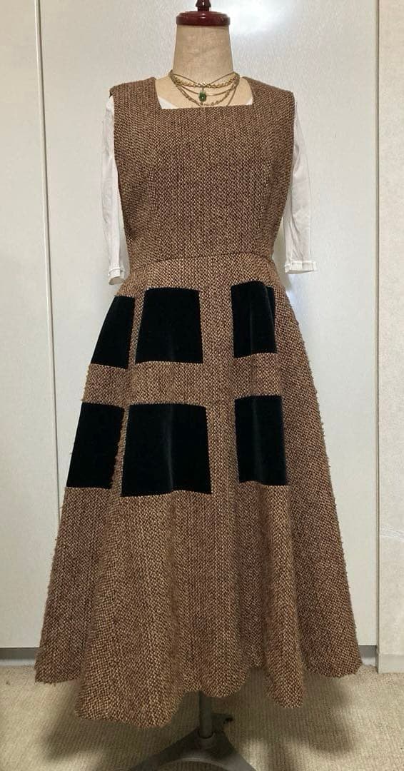 ヴィンテージ　JUNYA WATANABE ツイード風フレアスカートワンピース