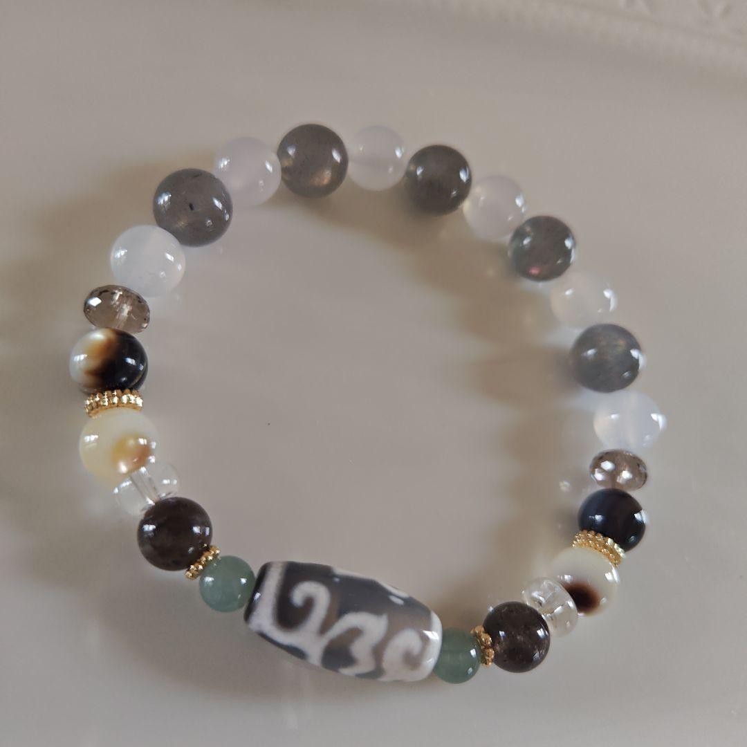 専用です♡レアバイカラー水蓮花天珠、黒蝶貝、白蝶貝、グアテマラ産翡翠、スキャポラ