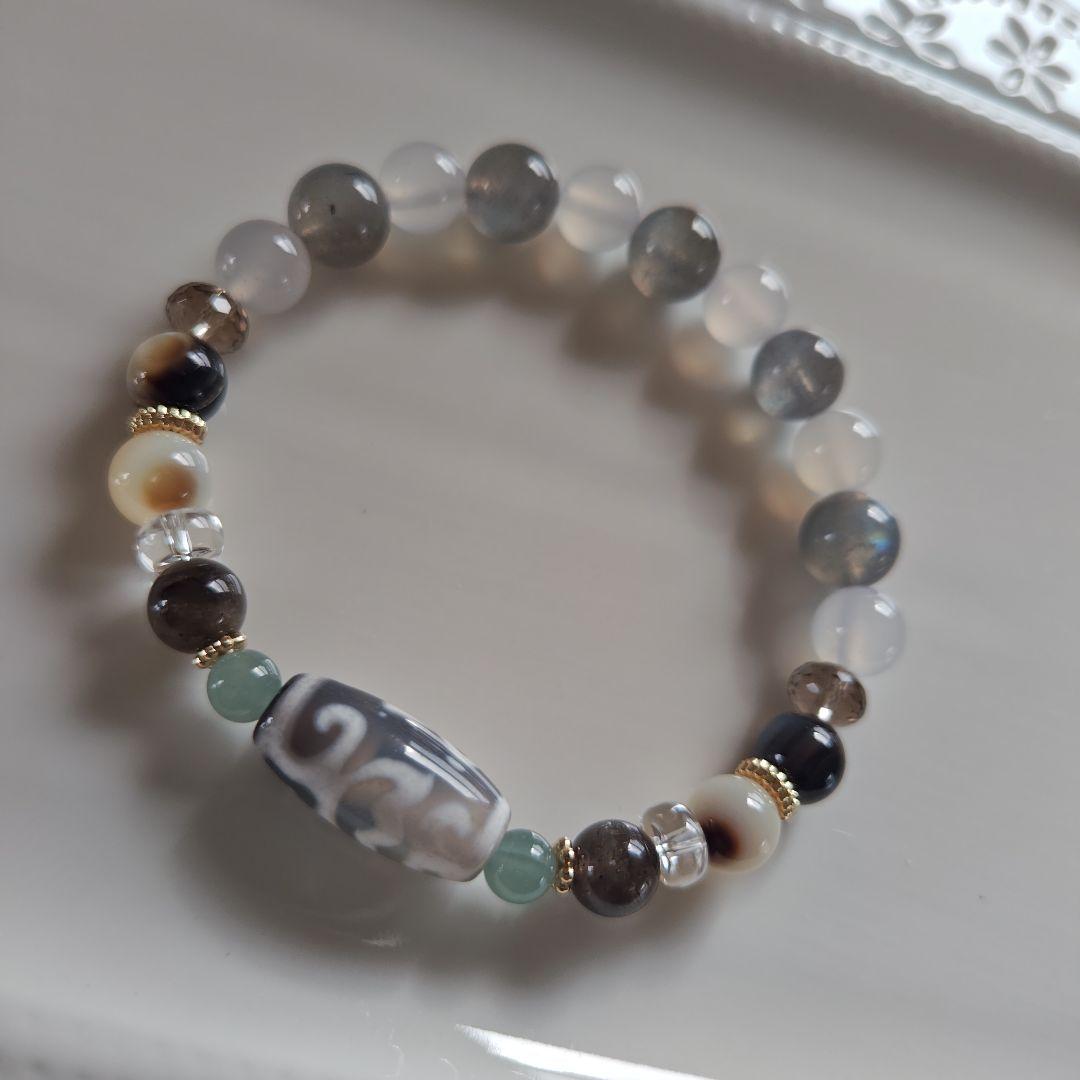 専用です♡レアバイカラー水蓮花天珠、黒蝶貝、白蝶貝、グアテマラ産翡翠、スキャポラ