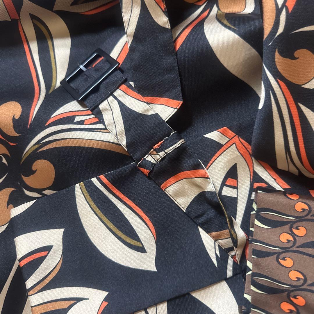 グレースコンチネンタル　レトロフラワープリントワンピース （ブラック）36