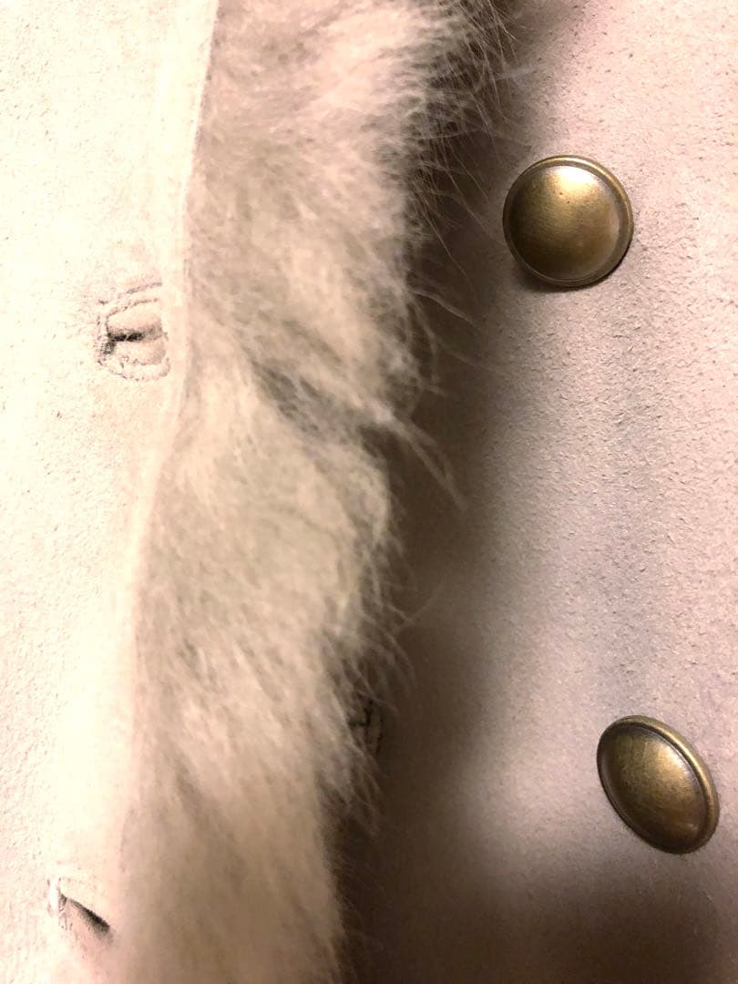 ゆっち　クリーニング済　羊毛　100% リアルファー　ムートンコート