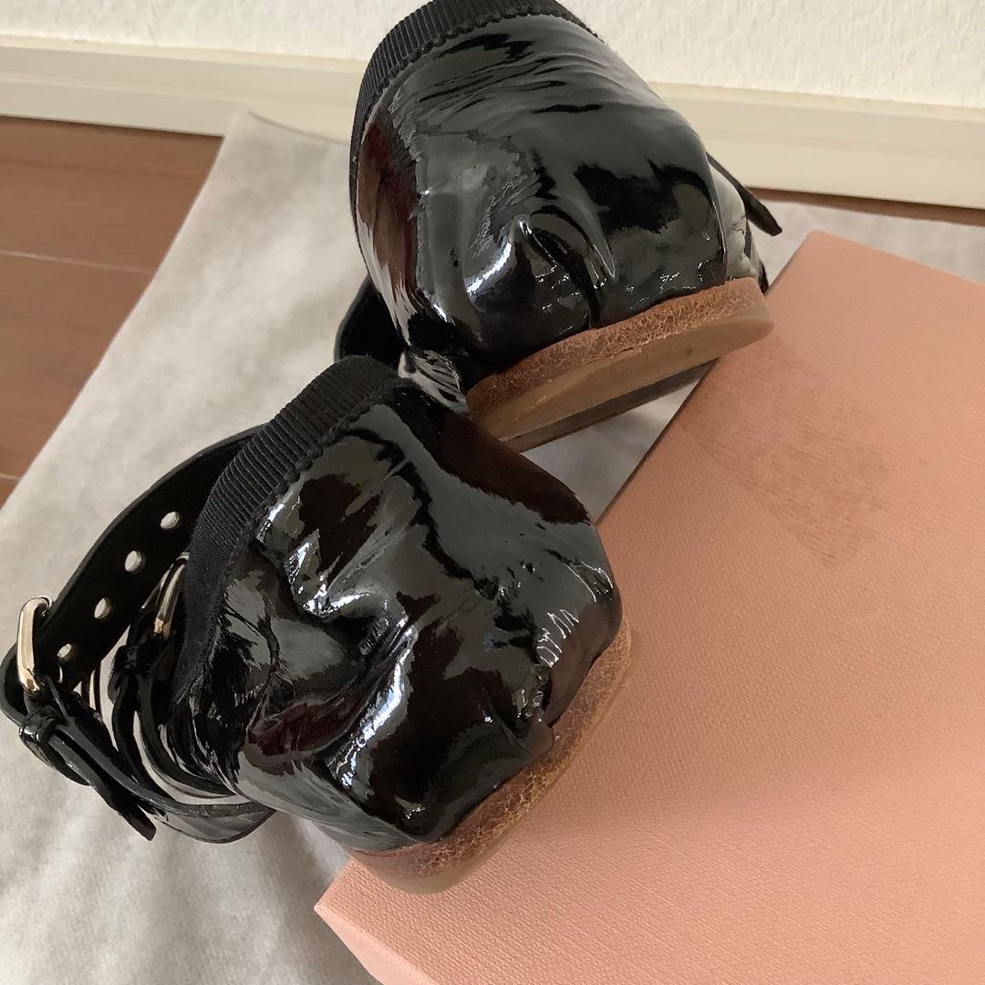 ミュウミュウMIU MIU ★ベルト付きバレエシューズ★バレリーナ(37)