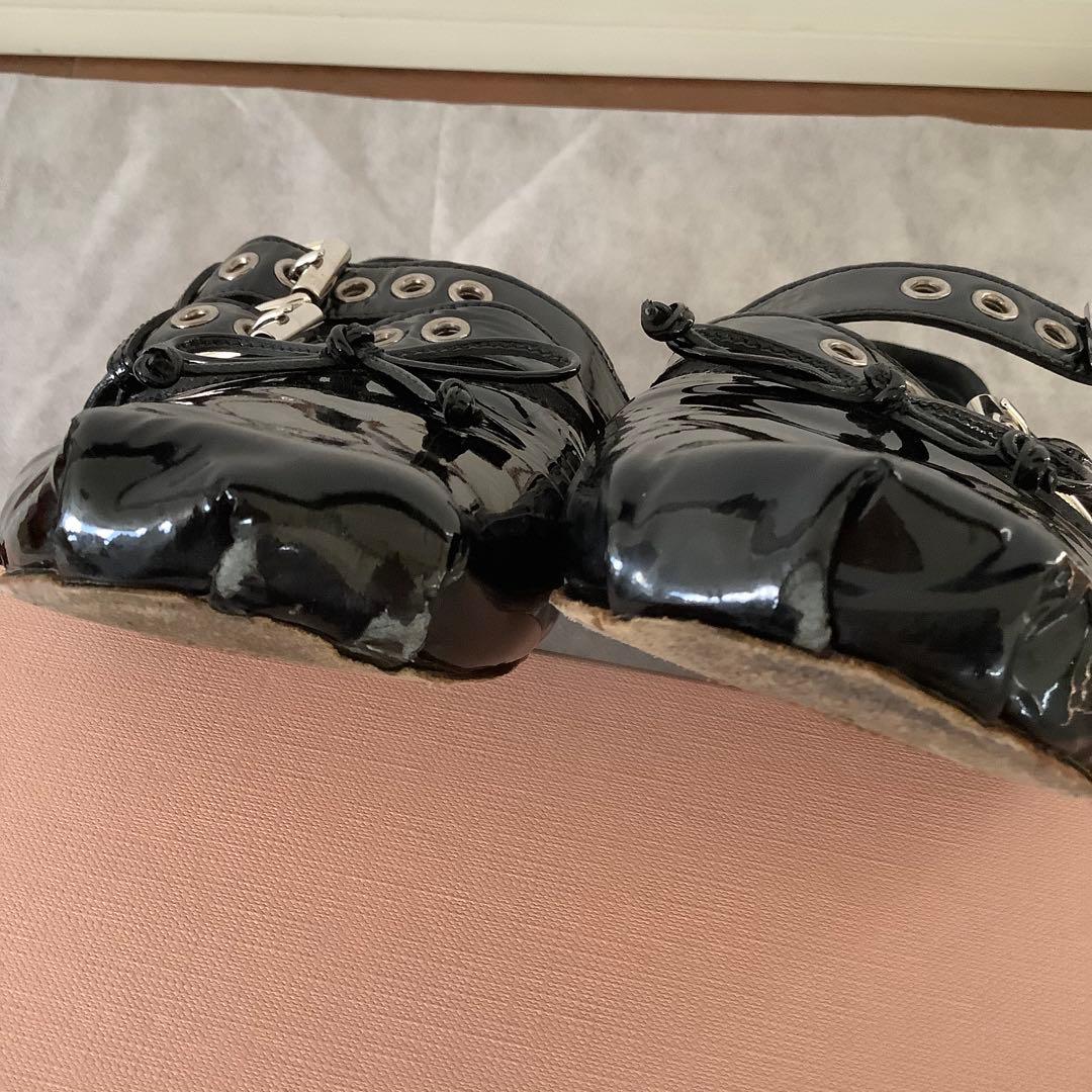 ミュウミュウMIU MIU ★ベルト付きバレエシューズ★バレリーナ(37)