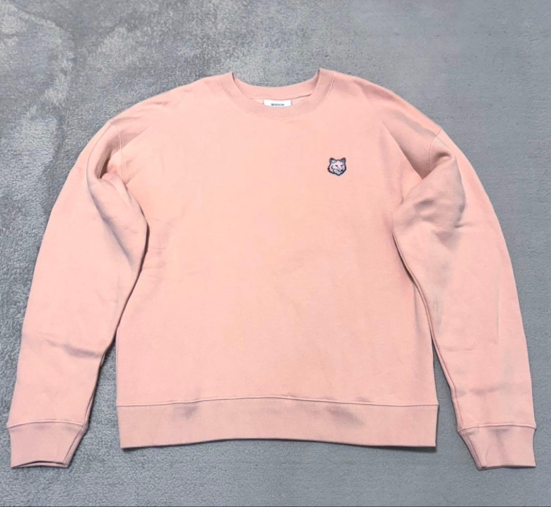メゾンキツネ★FOX HEAD PATCH トレーナー 裏起毛 ベビーピンク