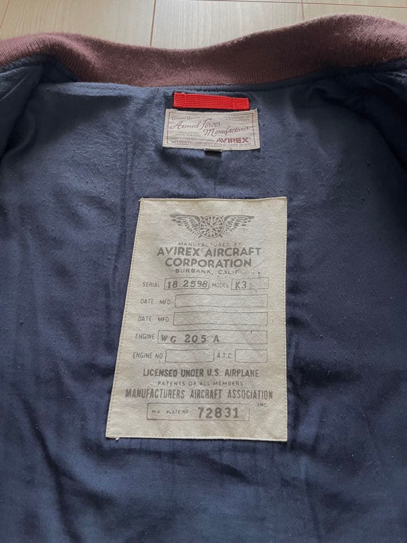 希少品 AVIREX L-2 MODEL K3 フライトジャケット 2XL