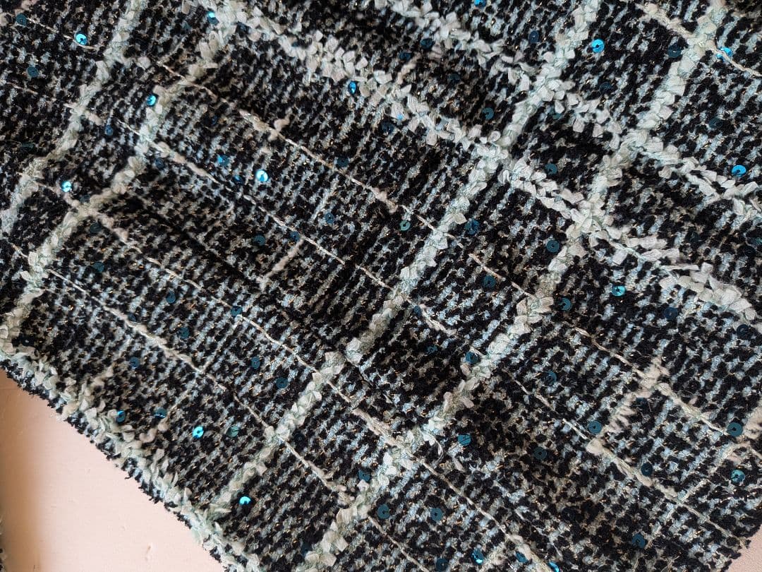 定価約10万 美品 Drawer ノーカラーラメツイードジャケット