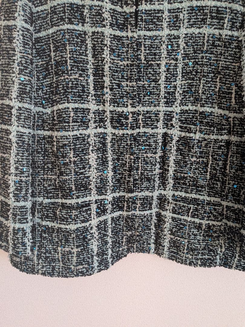 定価約10万 美品 Drawer ノーカラーラメツイードジャケット