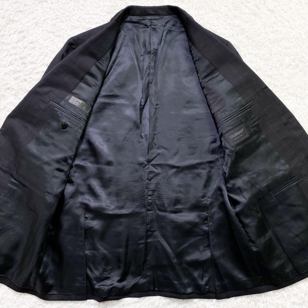 DURBAN ダーバン セットアップ 背広 シングル 2B 黒 チェック AB4