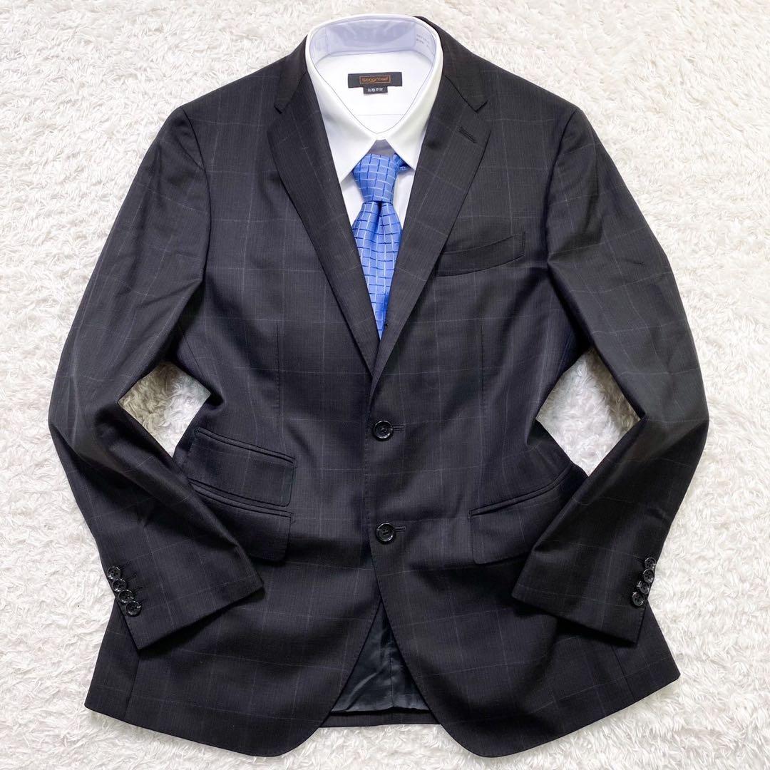 DURBAN ダーバン セットアップ 背広 シングル 2B 黒 チェック AB4
