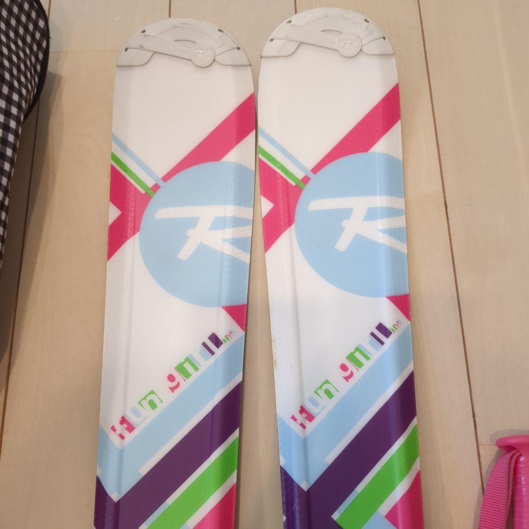 ジュニア スキー板 140 ロシニョール 女の子用 （ストック・ケース付き）