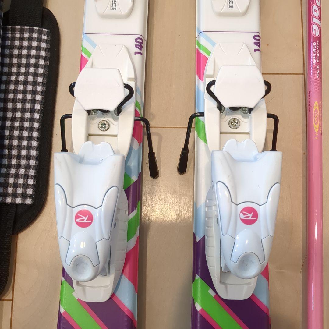 ジュニア スキー板 140 ロシニョール 女の子用 （ストック・ケース付き）