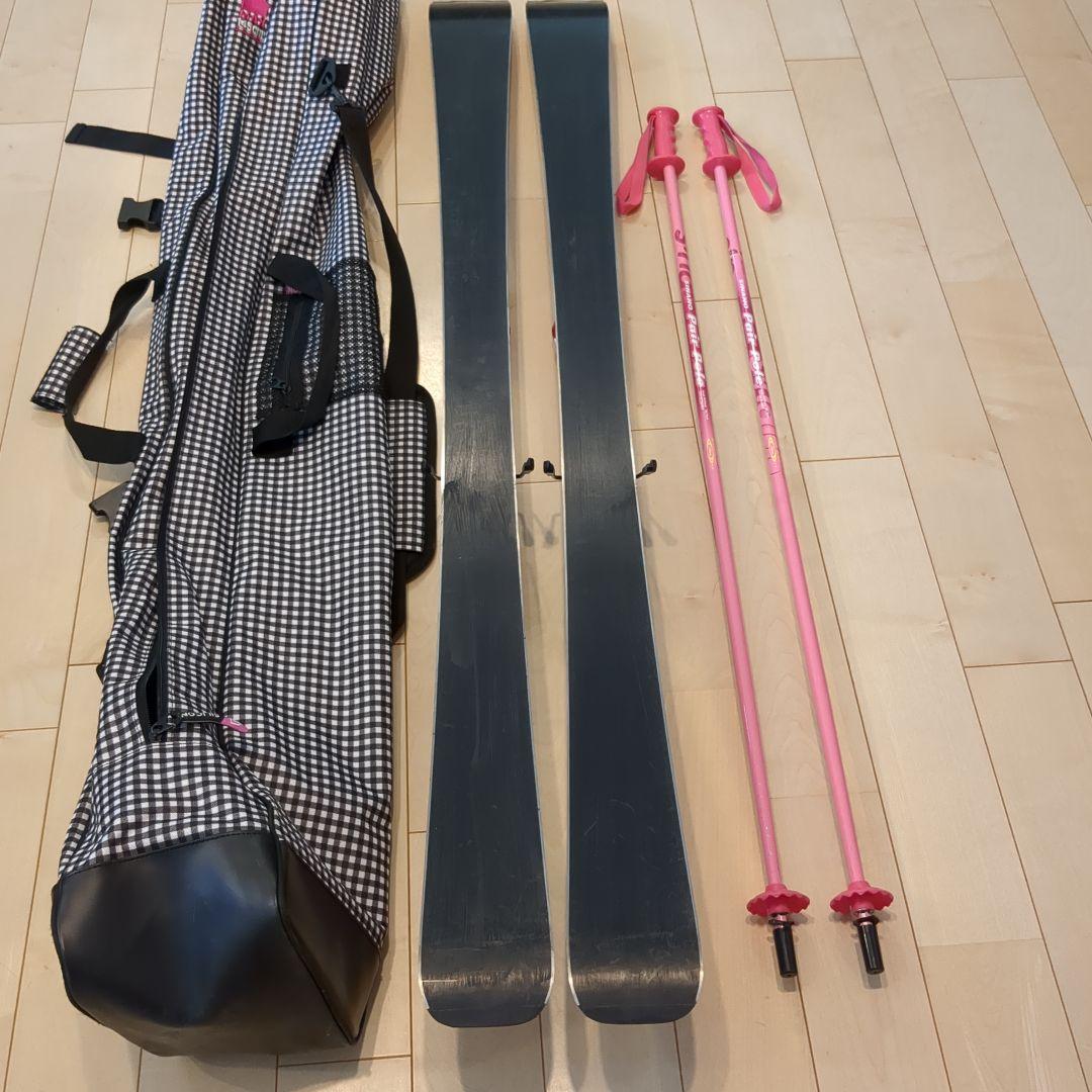 ジュニア スキー板 140 ロシニョール 女の子用 （ストック・ケース付き）