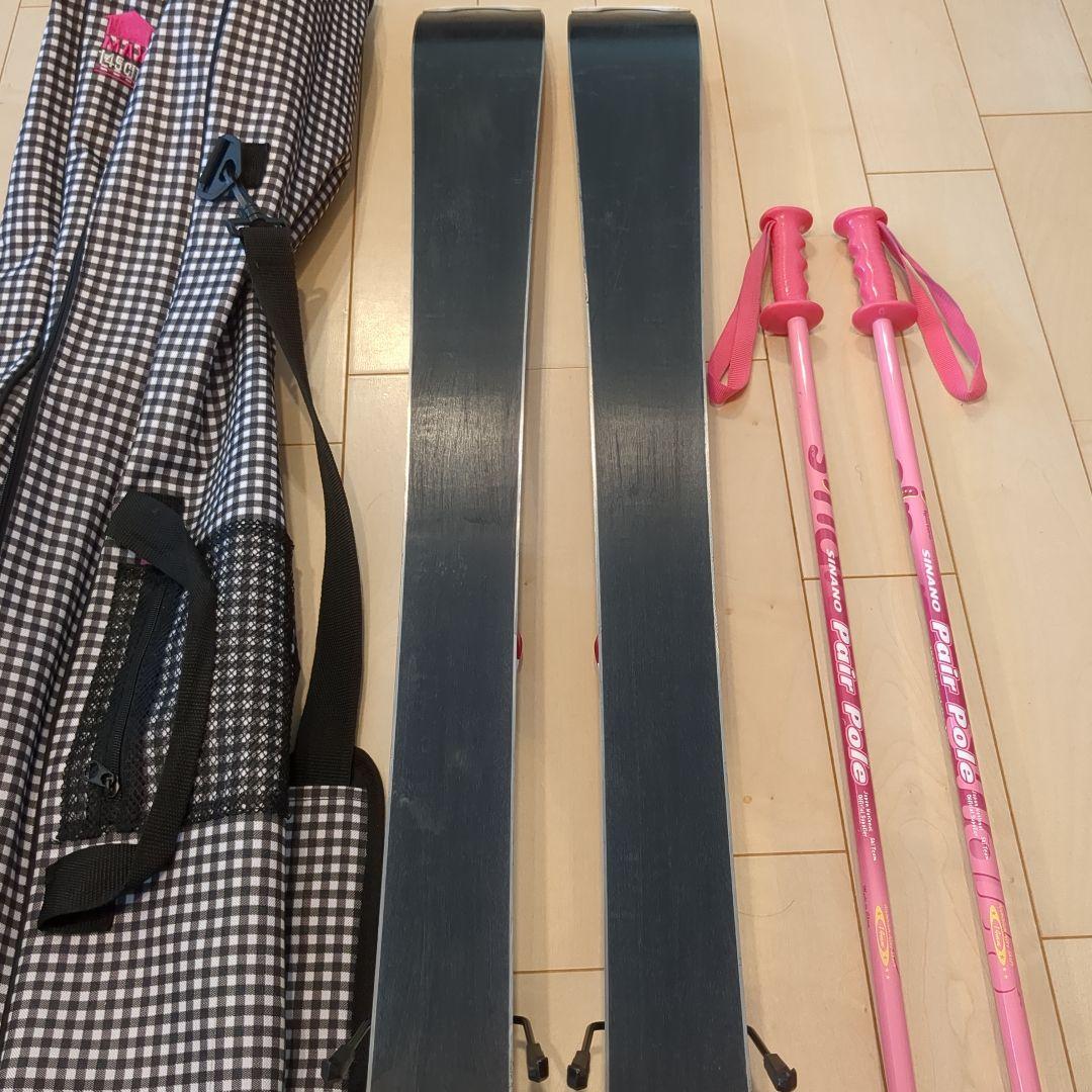 ジュニア スキー板 140 ロシニョール 女の子用 （ストック・ケース付き）