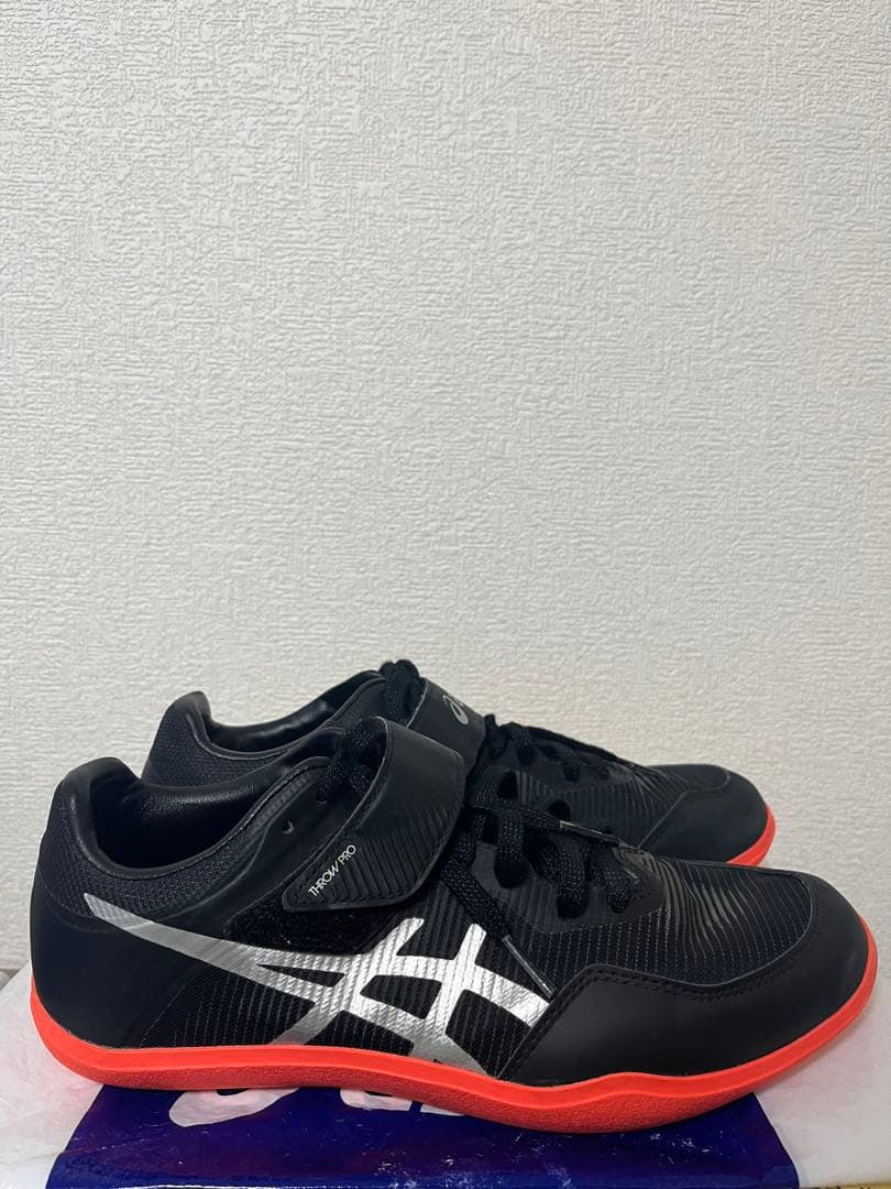 asics スローイングシューズ 25.5cm ブラック/オレンジ