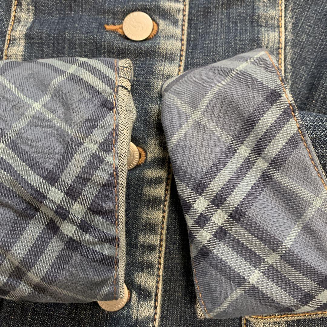 バーバリーブルーレーベル　デニムジャケット　デニムブルゾン　ウォッシュ加工　M