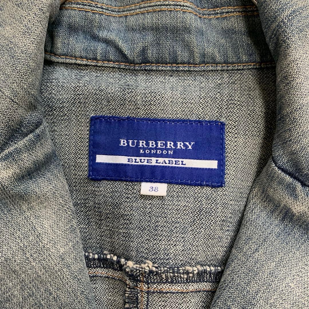 バーバリーブルーレーベル　デニムジャケット　デニムブルゾン　ウォッシュ加工　M