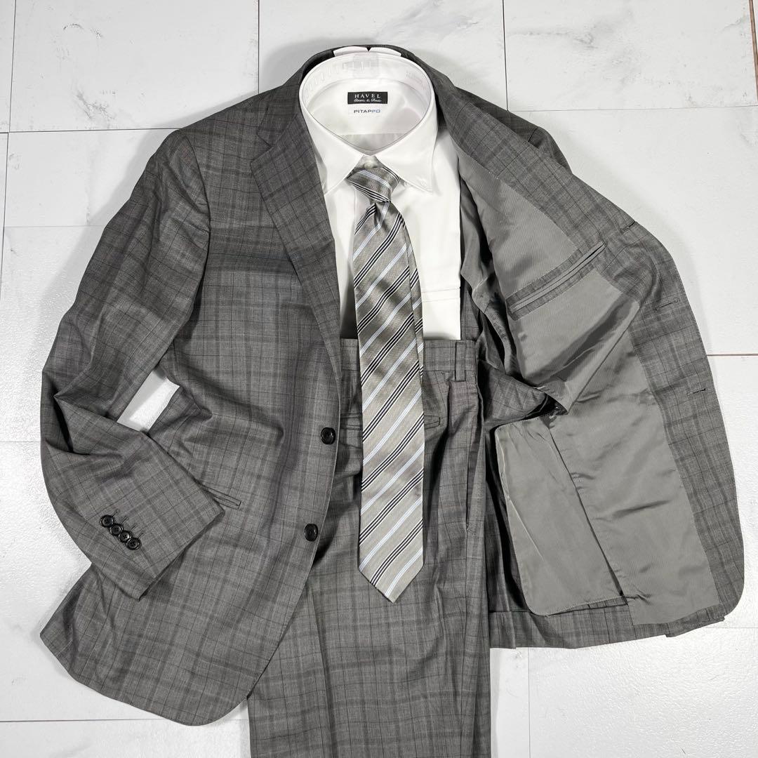 ビームスF カスタムテーラー ロロピアーナ 絹 セットアップ スーツ チェック