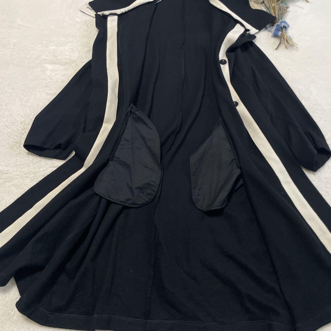 Y’s ヨウジヤマモト 変形デザイン ロングコート ストール風襟 ブラックウール