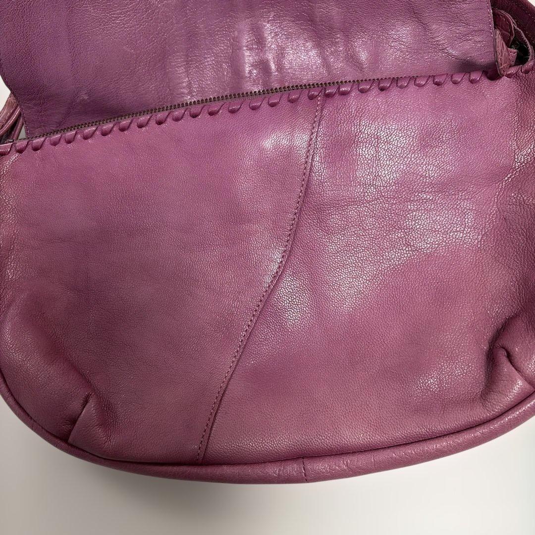 IBIZA　レザーショルダーバッグ　ワニ革被せ　美品！