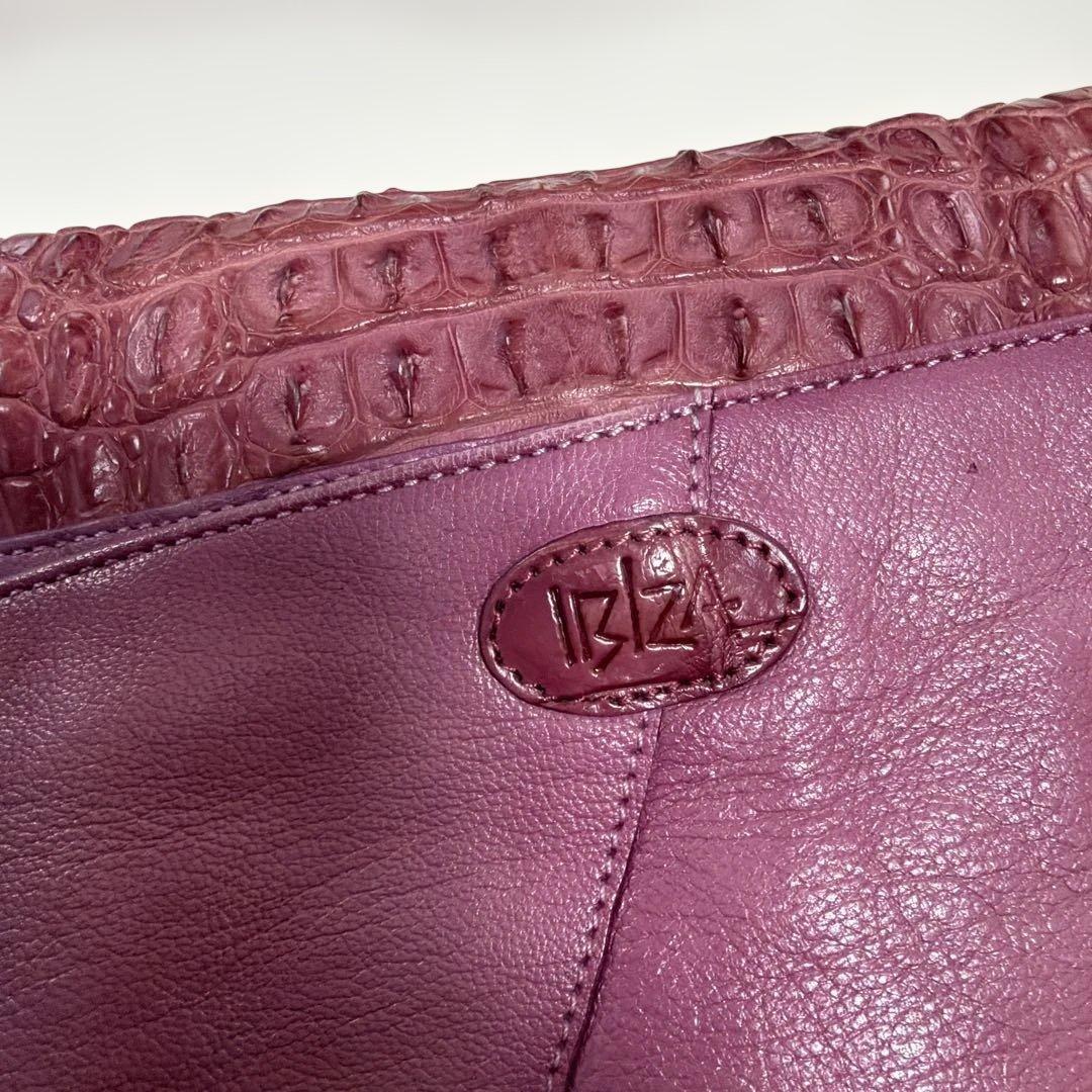 IBIZA　レザーショルダーバッグ　ワニ革被せ　美品！