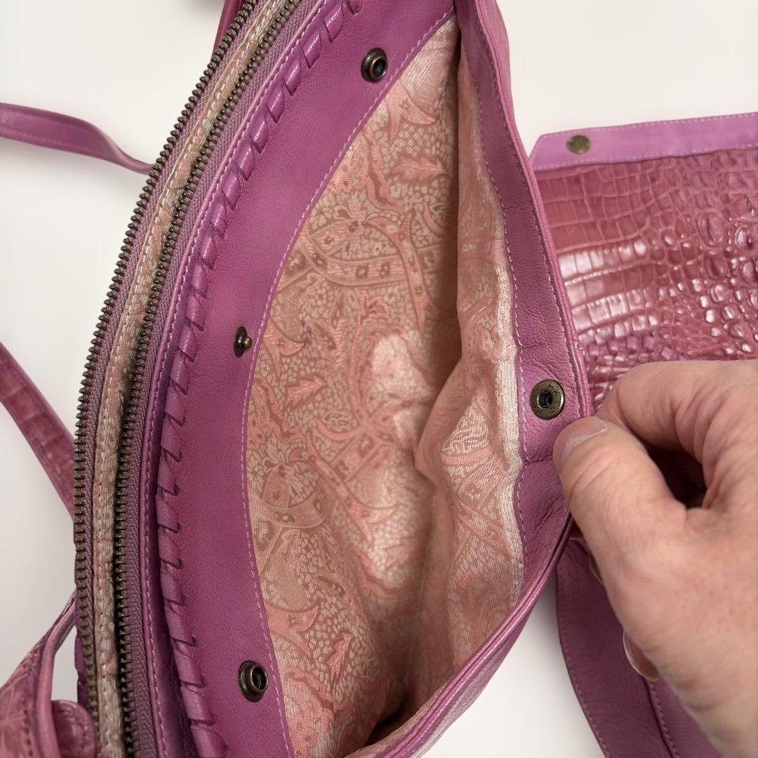 IBIZA　レザーショルダーバッグ　ワニ革被せ　美品！