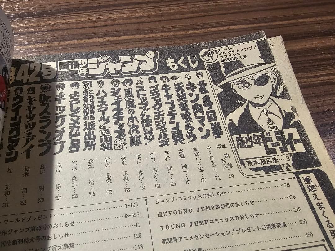 週刊少年ジャンプ　1983年　第42号　ブラック・エンジェルス表紙絵
