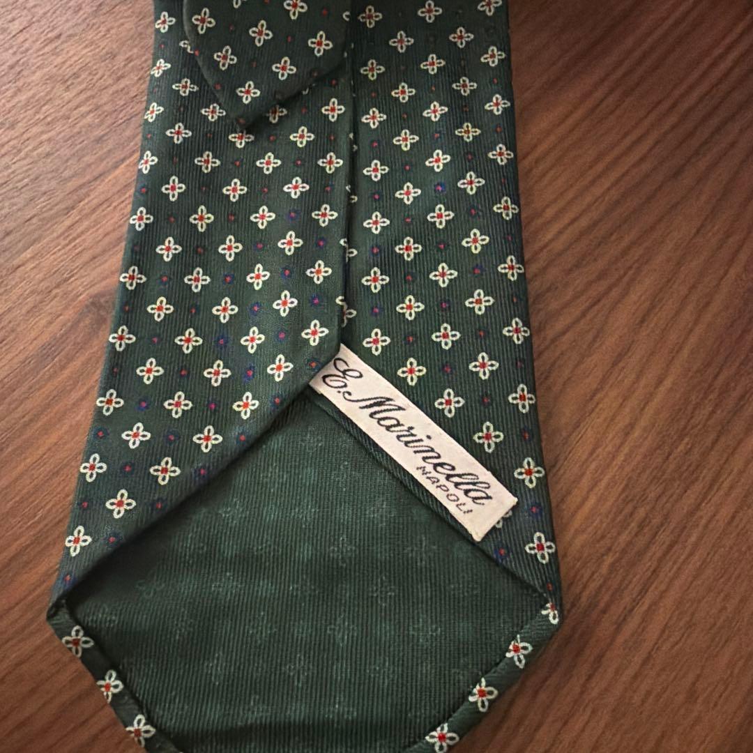 【とも様】E. Marinella ダークグリーン 花柄 ネクタイ