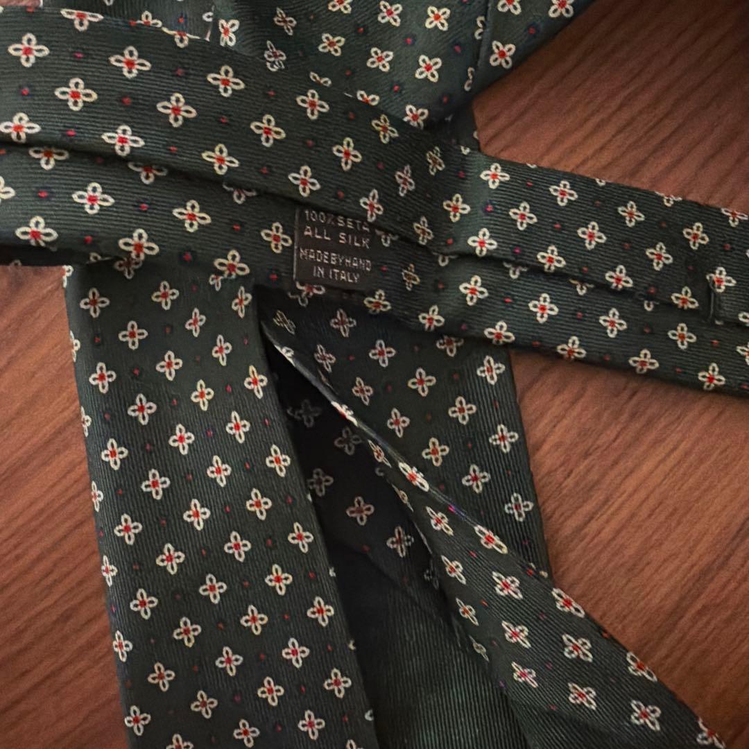 【とも様】E. Marinella ダークグリーン 花柄 ネクタイ