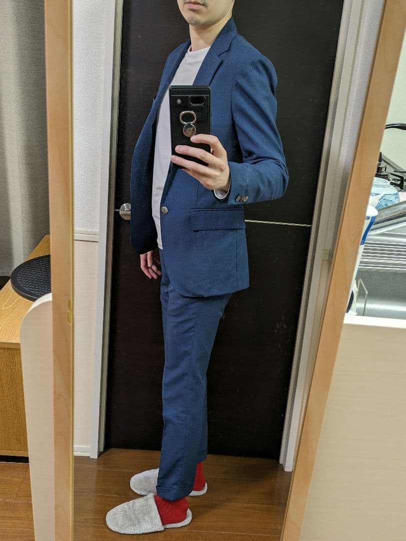 美品EDIFICEセットアップ上下　ネイビー サイズS