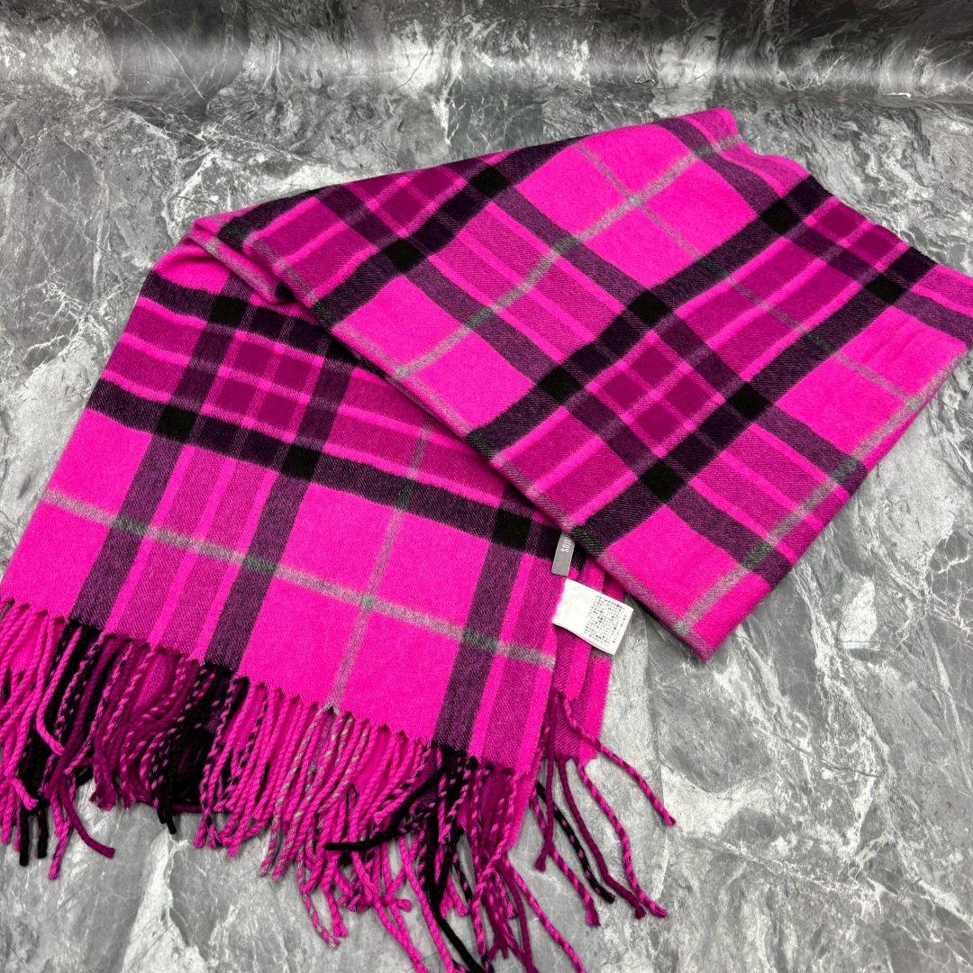 【希少サイズ】ハウスオブロータス マフラー ストール 大判 カシミヤ ピンク