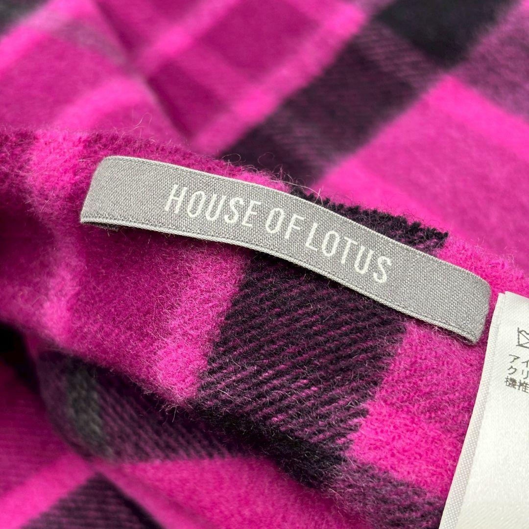 【希少サイズ】ハウスオブロータス マフラー ストール 大判 カシミヤ ピンク