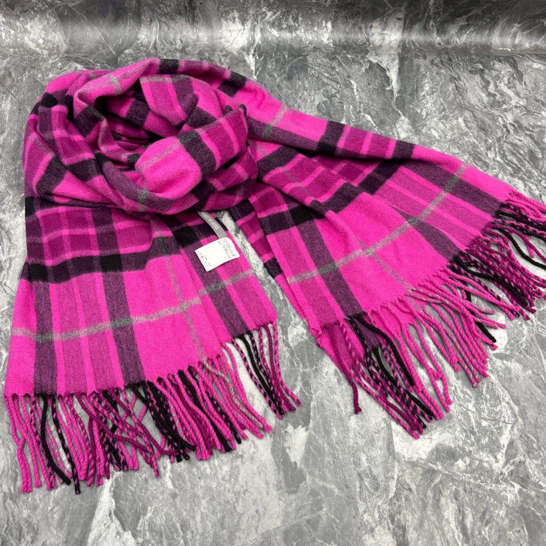 【希少サイズ】ハウスオブロータス マフラー ストール 大判 カシミヤ ピンク