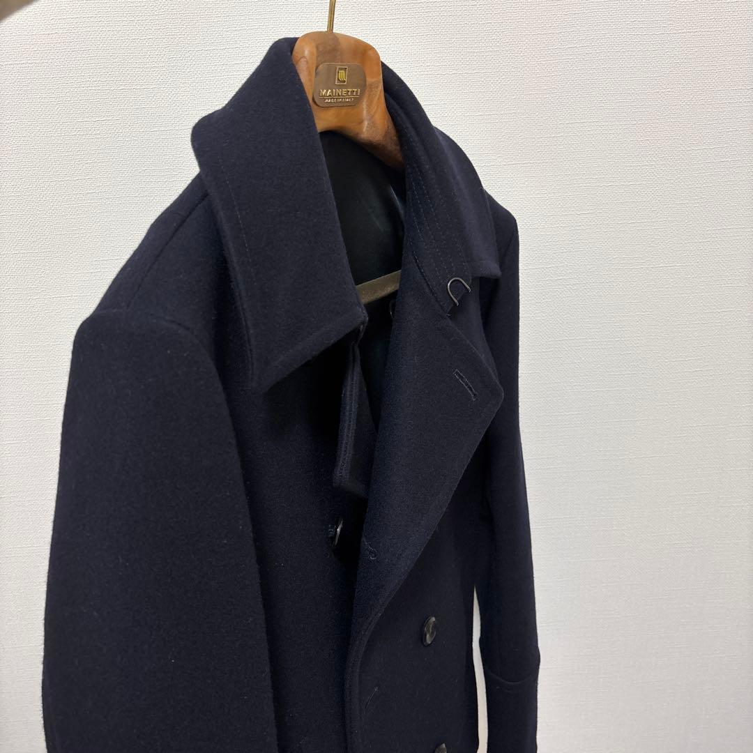 最終値下げ:ATTACHMENT カシミヤ混平二重メルトンピーコート1 ネイビー