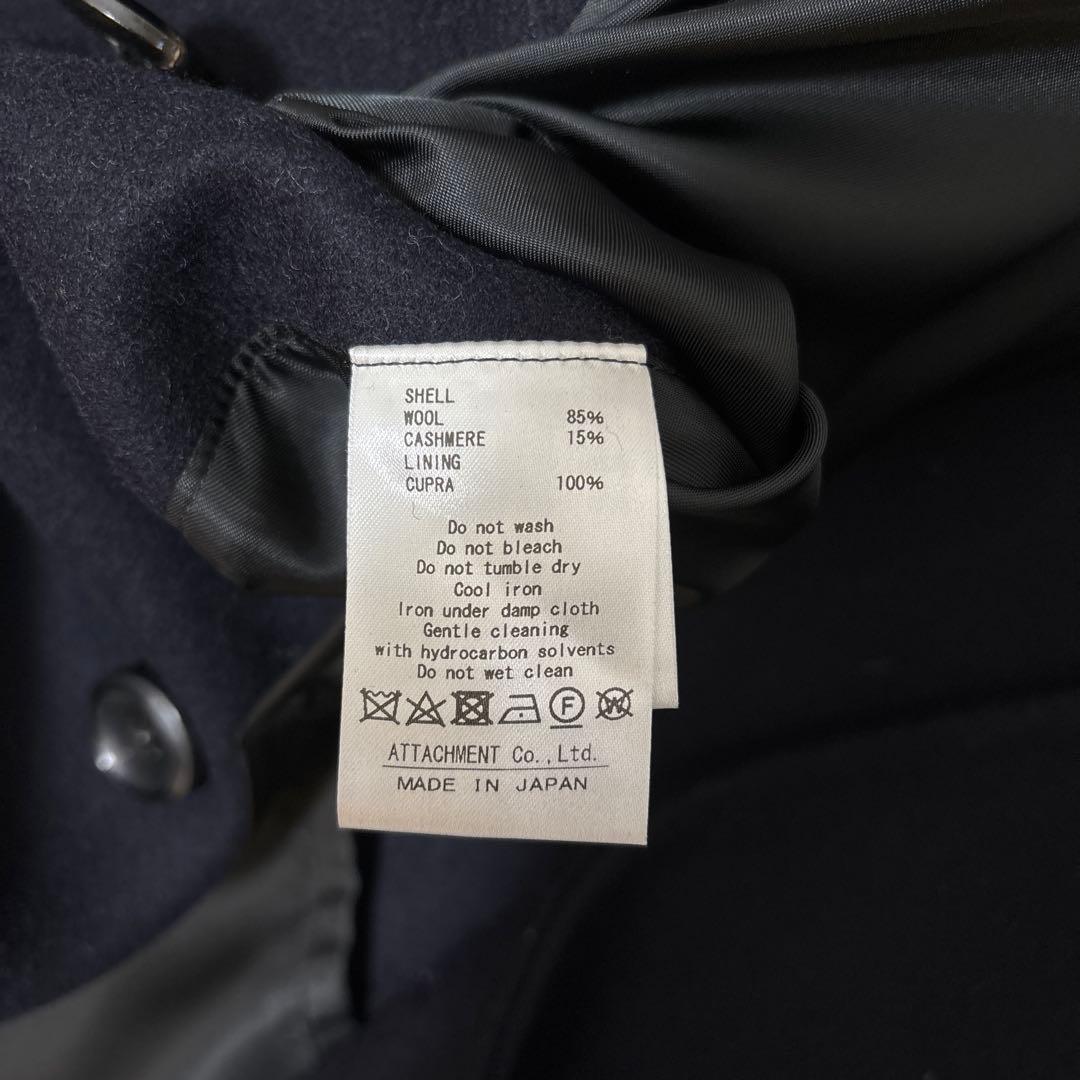 最終値下げ:ATTACHMENT カシミヤ混平二重メルトンピーコート1 ネイビー