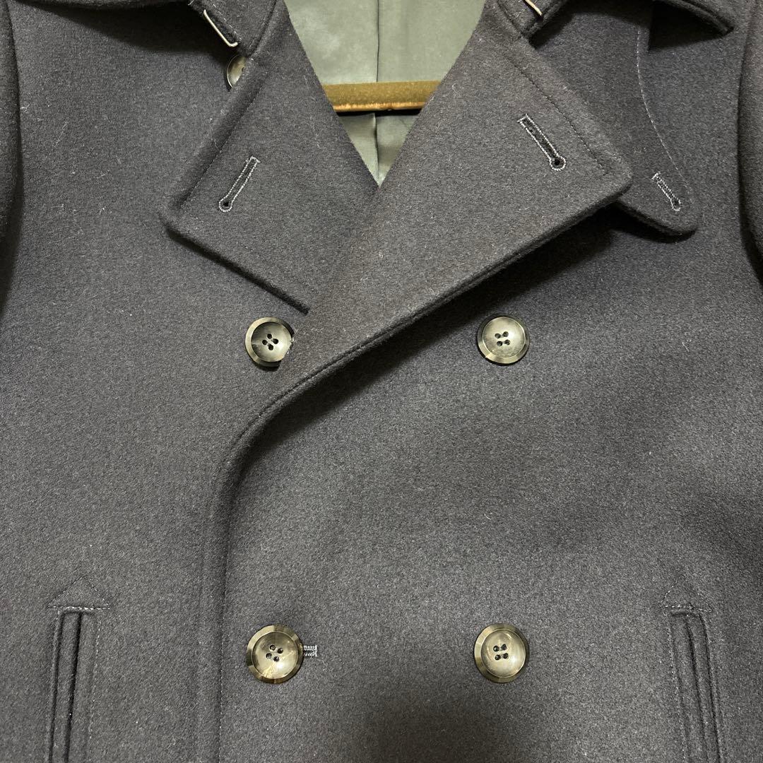 最終値下げ:ATTACHMENT カシミヤ混平二重メルトンピーコート1 ネイビー