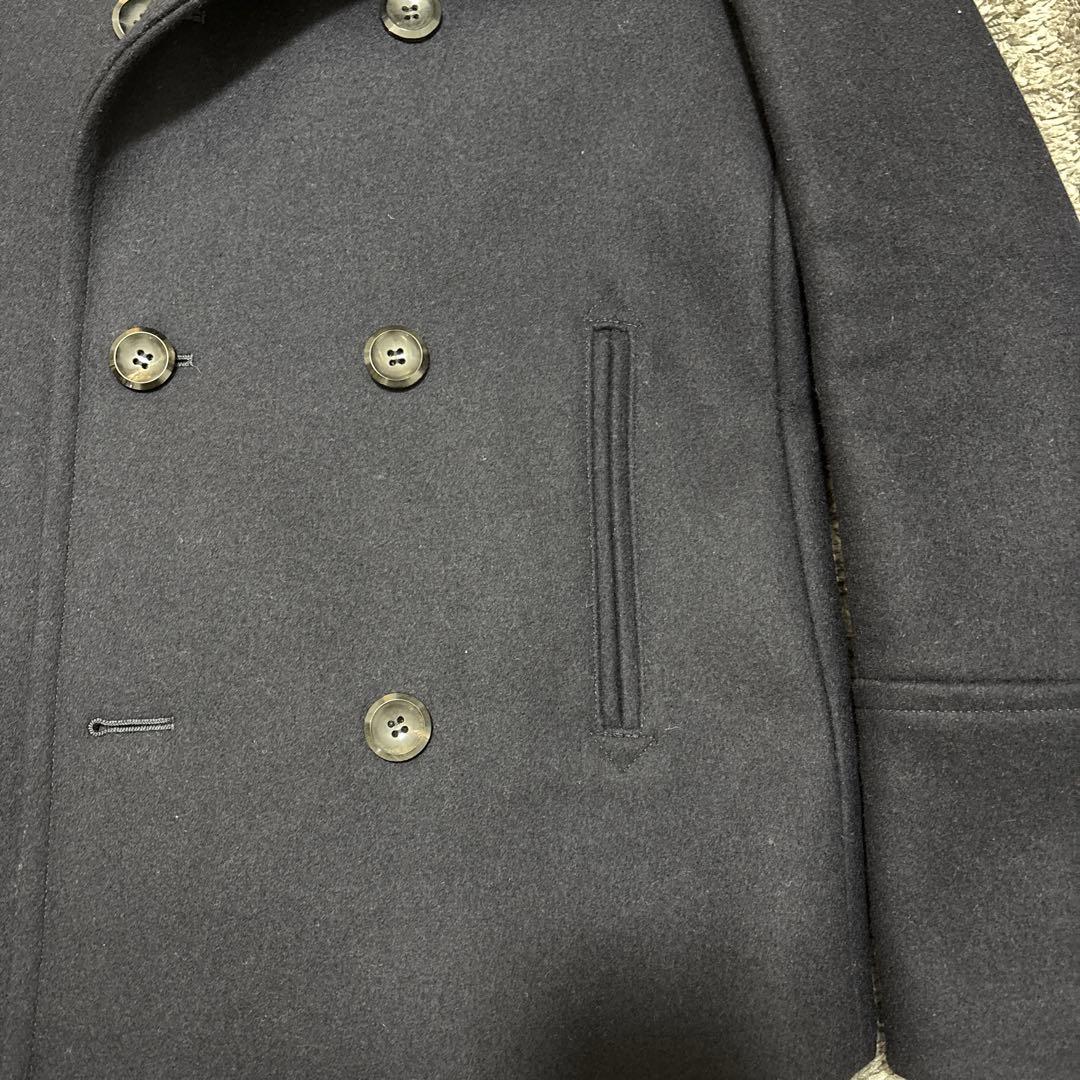 最終値下げ:ATTACHMENT カシミヤ混平二重メルトンピーコート1 ネイビー