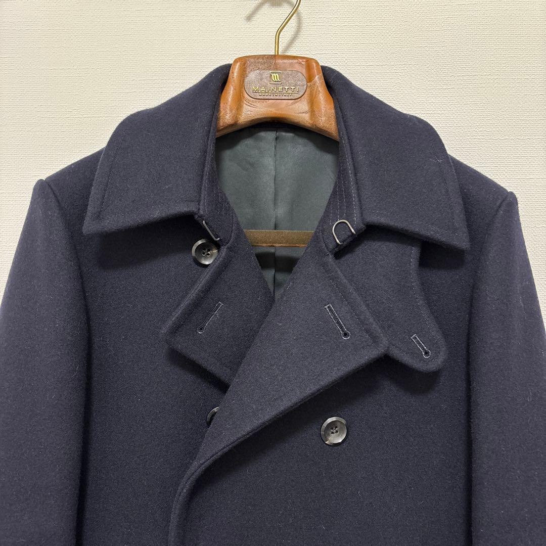 最終値下げ:ATTACHMENT カシミヤ混平二重メルトンピーコート1 ネイビー