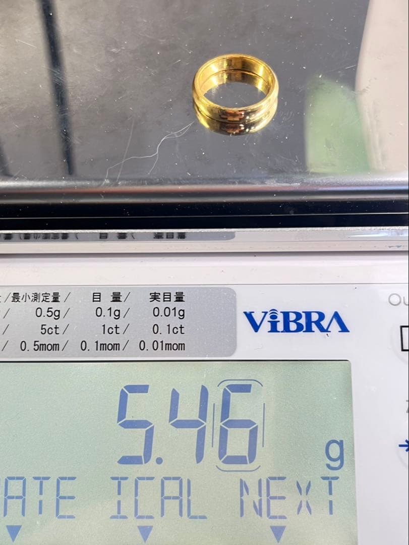 K24 純金 甲丸リング 5.46g指輪 リング 刻印あり ハンドメイド