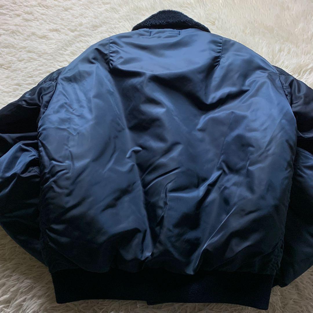 美品■CAB CLOTHING フライトジャケット B-15C ネイビー 襟ボア