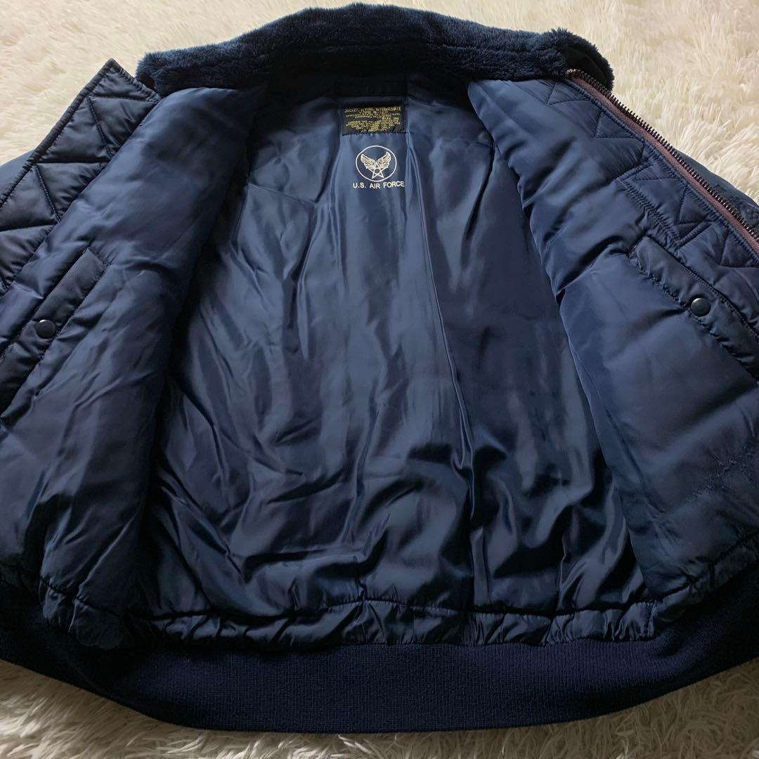 美品■CAB CLOTHING フライトジャケット B-15C ネイビー 襟ボア