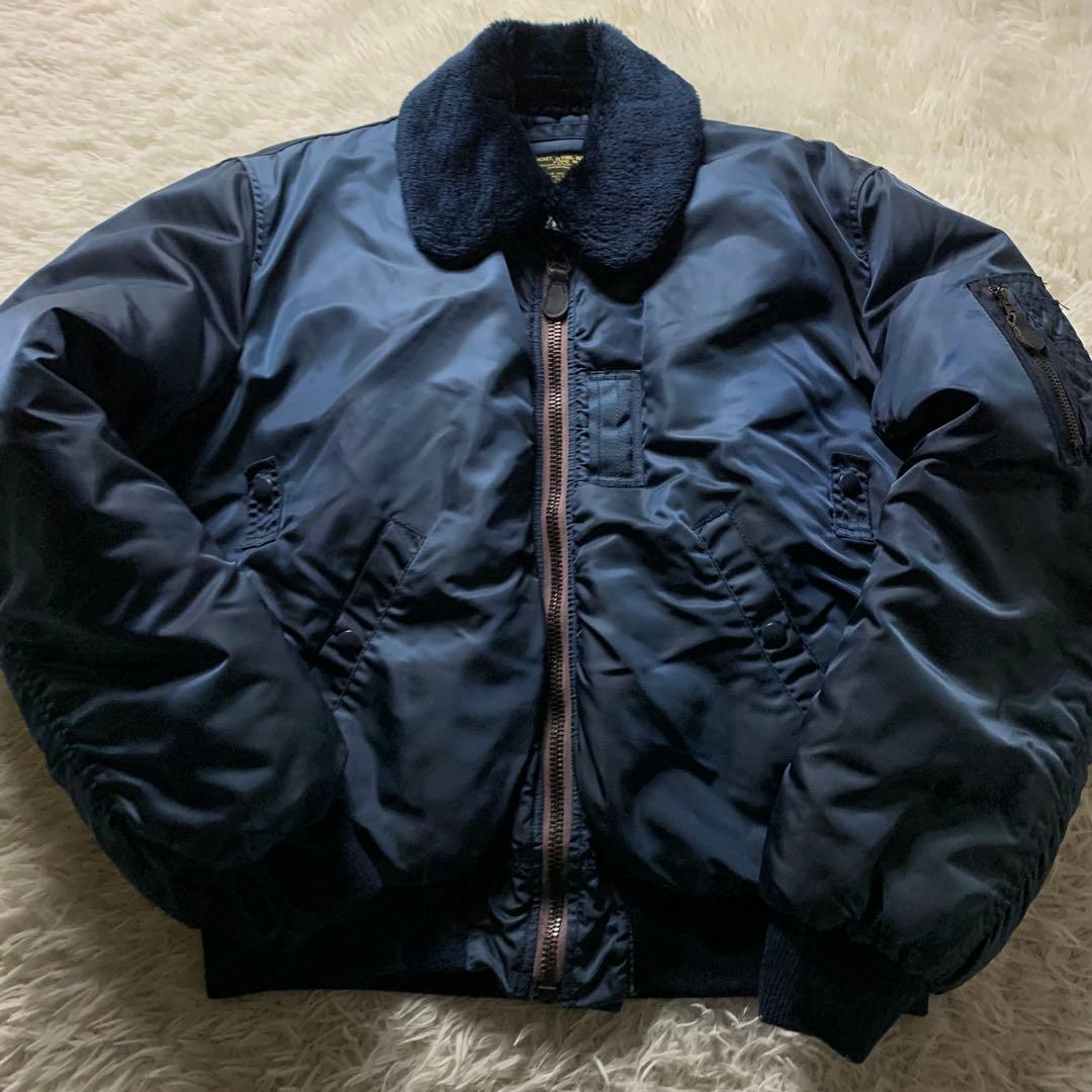 美品■CAB CLOTHING フライトジャケット B-15C ネイビー 襟ボア