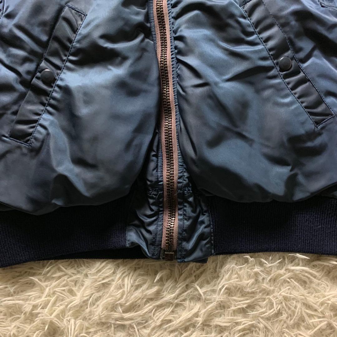 美品■CAB CLOTHING フライトジャケット B-15C ネイビー 襟ボア