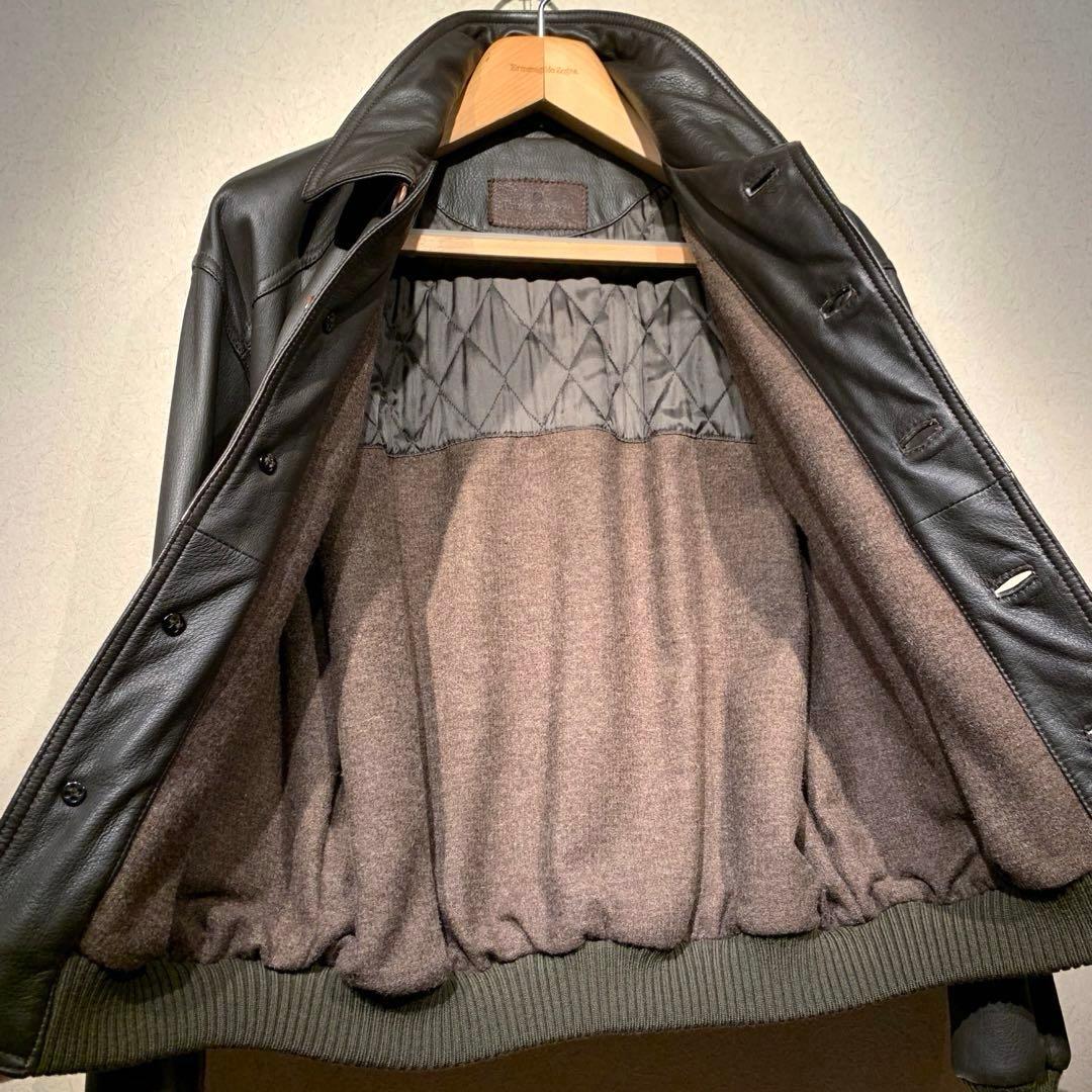 【最上級・鹿革】最高峰エルメネジルドゼニア A-2 フライトジャケットM〜L