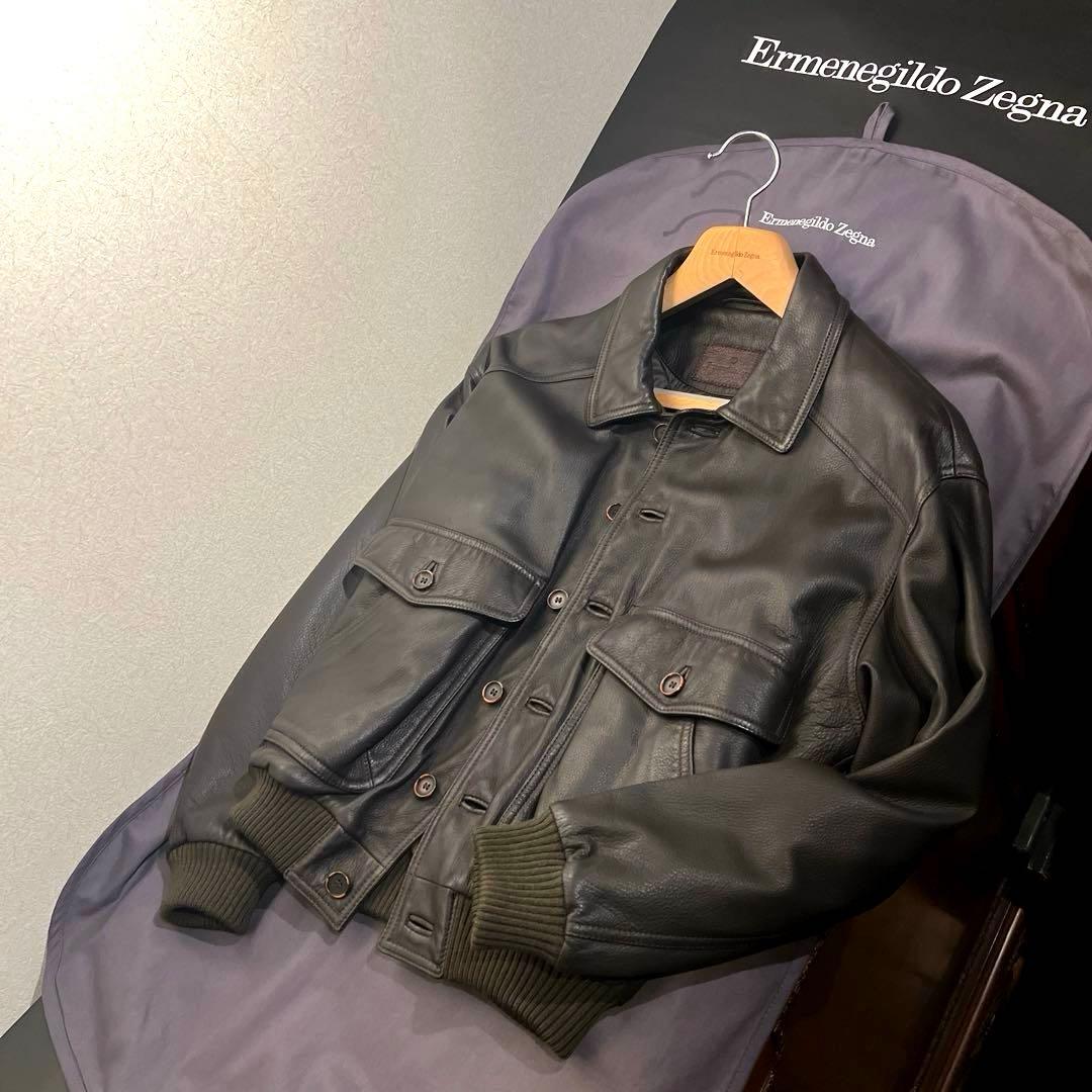 【最上級・鹿革】最高峰エルメネジルドゼニア A-2 フライトジャケットM〜L