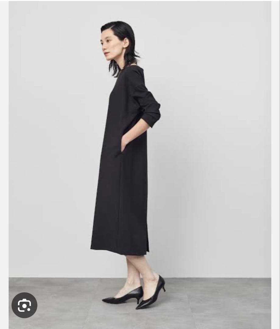 SOEJUウールライク9分袖ワンピース