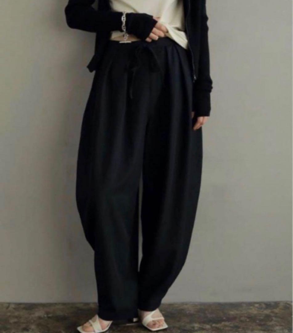 etre tokyo キャバルリーツイルワイドパンツ S ブラック