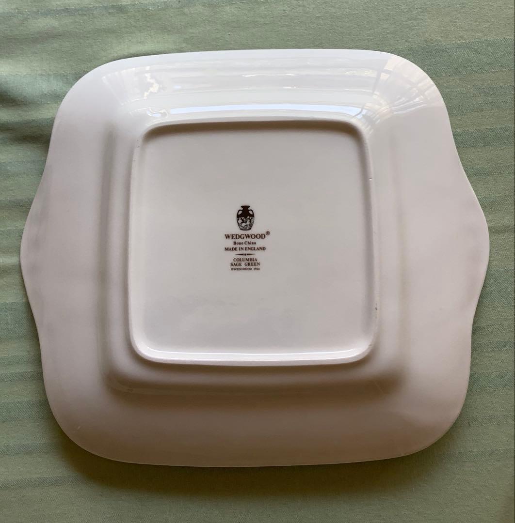  ウェッジウッド　コロンビアセージグリーン　B&Bプレート　黒壺