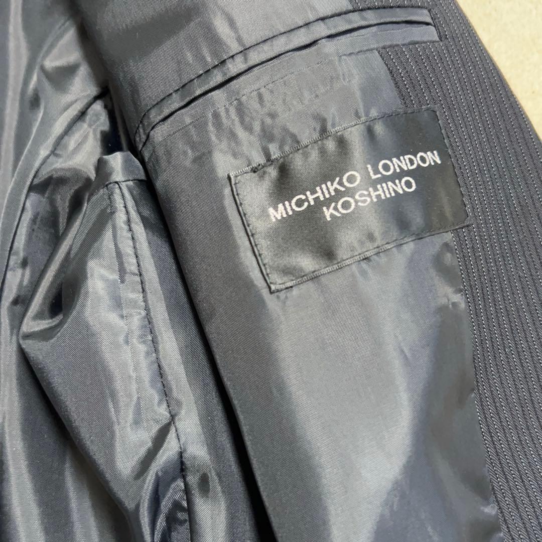 美品　ミチコロンドン　スーツセット　165cm 男の子　ブラック　ストライプ　黒