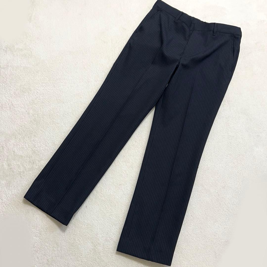 美品　ミチコロンドン　スーツセット　165cm 男の子　ブラック　ストライプ　黒