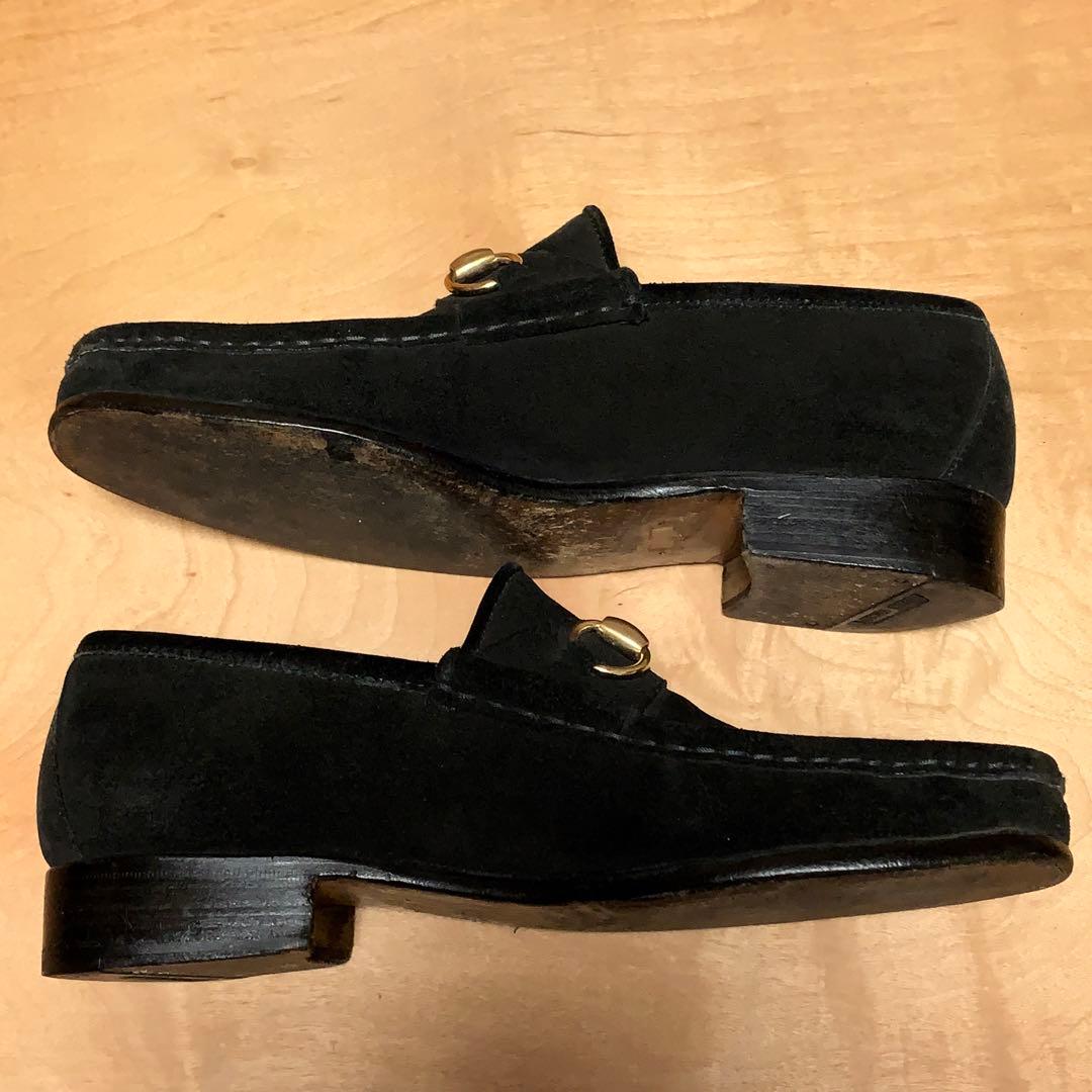 GUCCI グッチ ホースビットローファー ブラック スエード 40 1/2 E